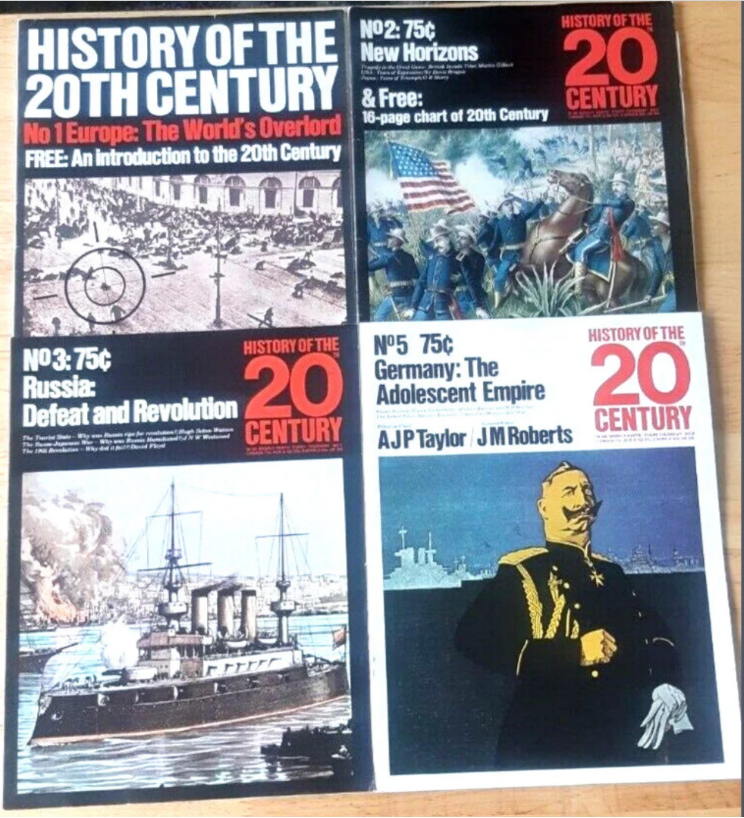 Vintage History of the 20th Century Magazine Lot of 6 - Nos 1, 2