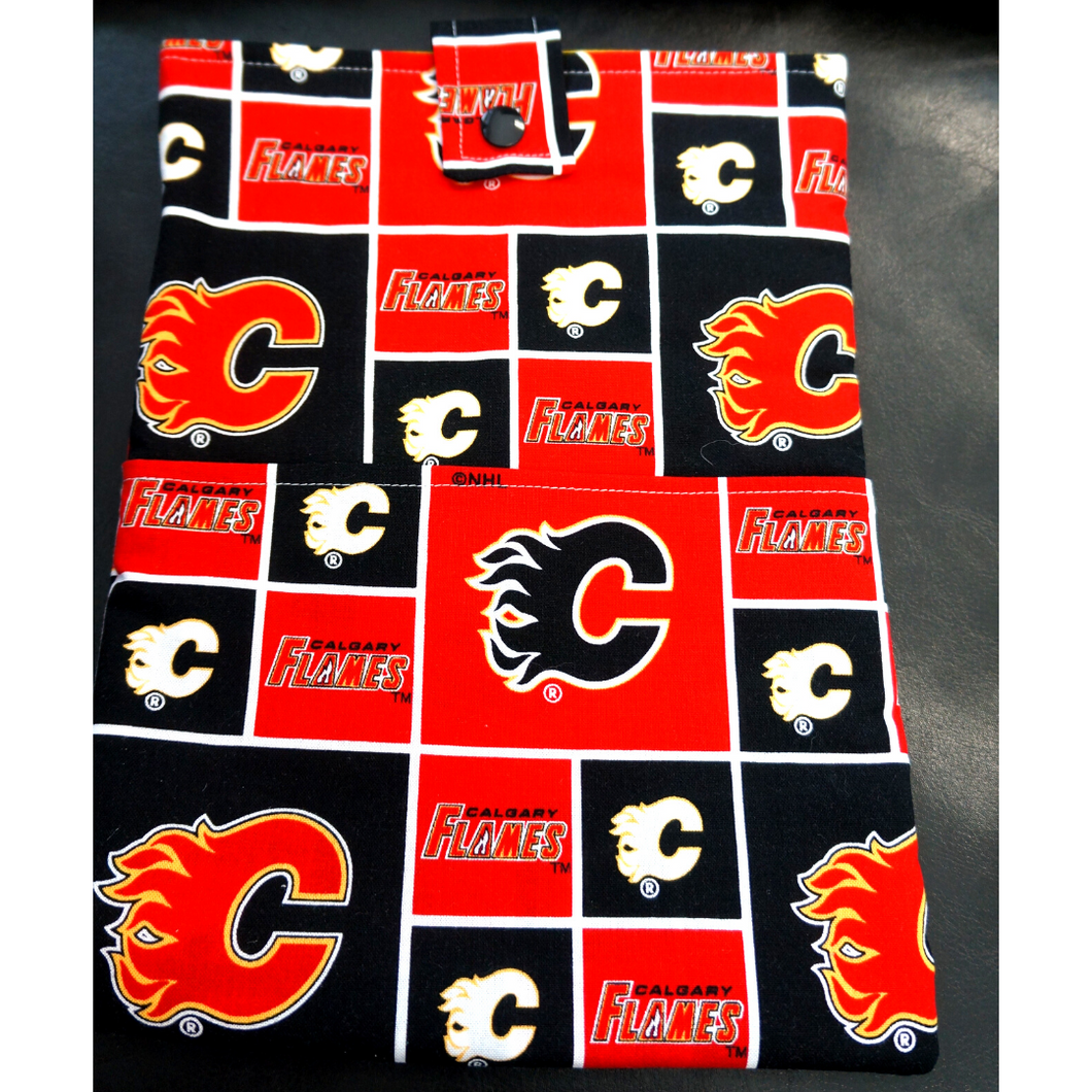 Book Sleeves - Calgary Flames Pattern