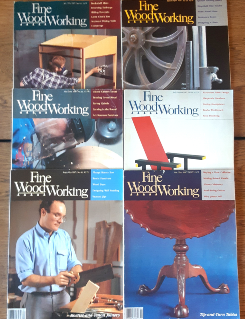 Fine Woodworking Full Set (6 Volumes) 1987 - #62-67 Vintage Magazines